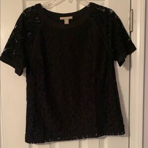 Banana Republic Black Embellished Boxy Blouse